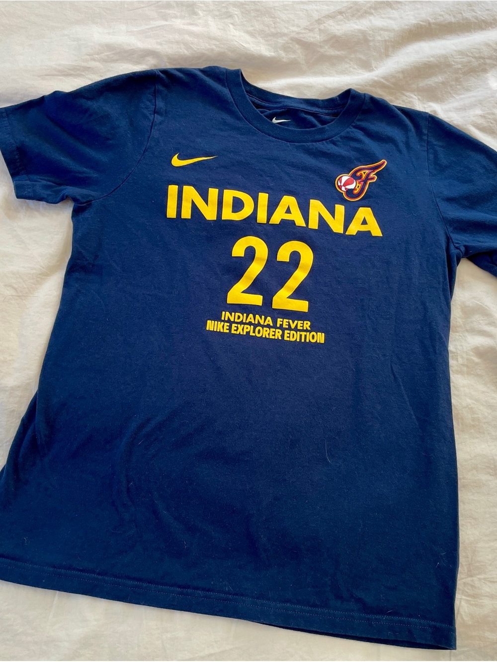 Nike Youth: Indiana Fever Clark No 22 Navy Tee with Yellow Graphics